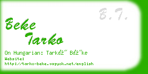 beke tarko business card